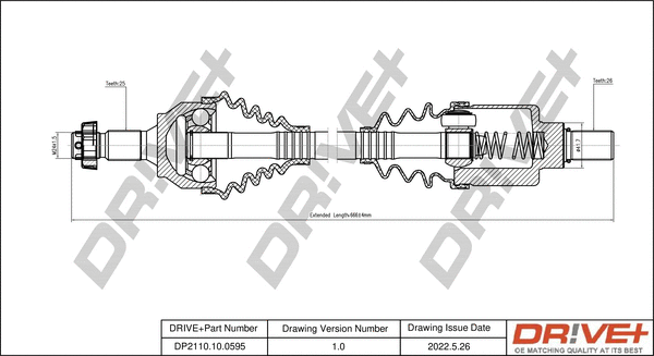 Arbre de transmission Dr!ve+ DP2110.10.0595