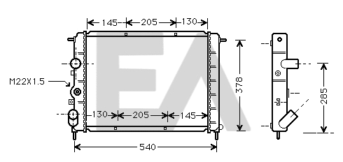 Radiateur, refroidissement du moteur EACLIMA 31R60056