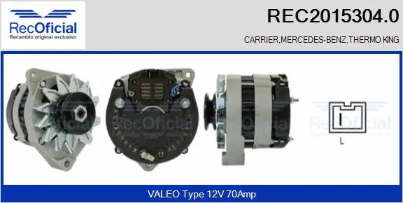 Alternateur RECOFICIAL REC2015304.0
