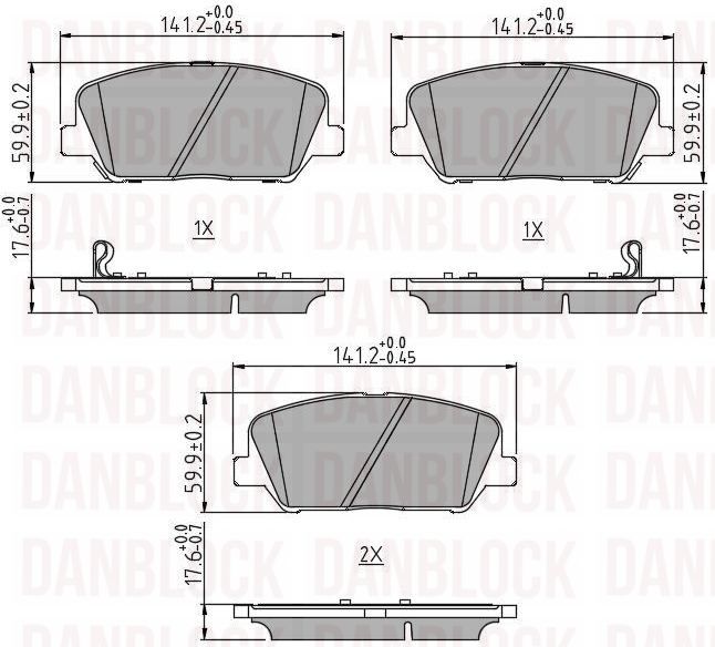 Kit de plaquettes de frein, frein à disque DANBLOCK DB 510788