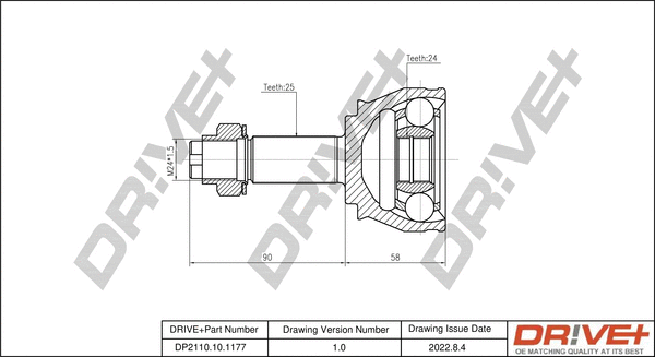 Jeu de joints, arbre de transmission Dr!ve+ DP2110.10.1177