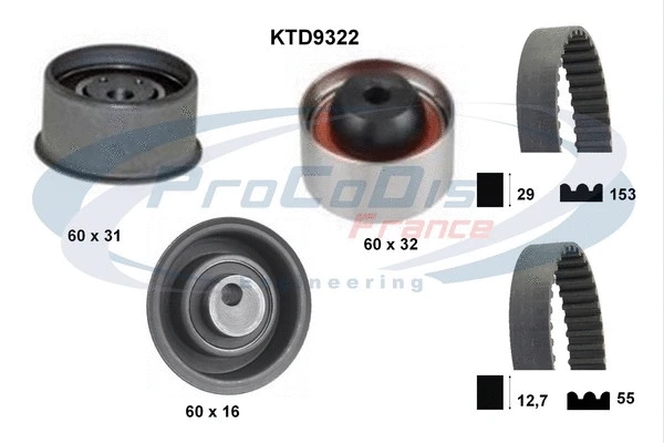 Kit de courroie crantée PROCODIS FRANCE KTD9322
