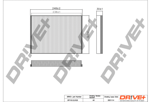 Filtre, air de l'habitacle Dr!ve+ DP1110.12.0120