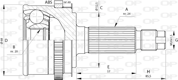 Jeu de joints, arbre de transmission OPEN PARTS CVJ5728.10