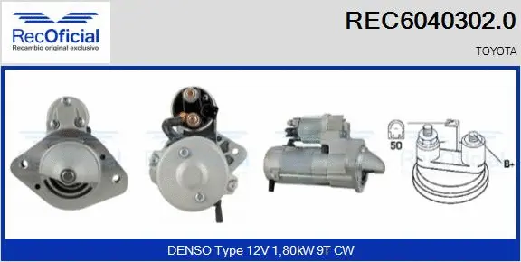 Démarreur RECOFICIAL REC6040302.0