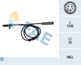 Capteur, vitesse de roue FAE 78043