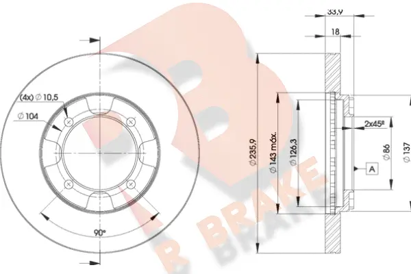 Disque de frein R BRAKE 78RBD28735