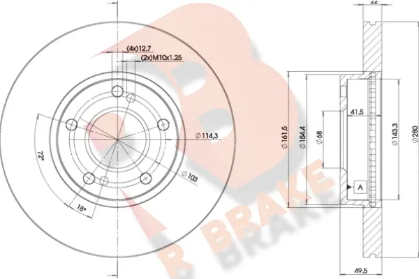 Disque de frein R BRAKE 78RBD28801