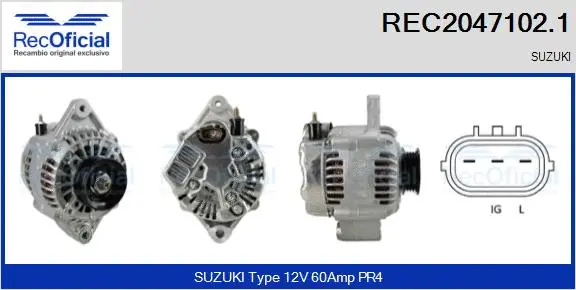 Alternateur RECOFICIAL REC2047102.1
