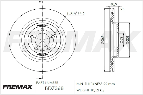 Disque de frein FREMAX BD-7368