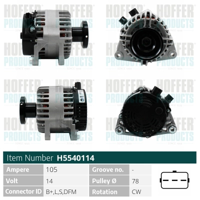 Alternateur HOFFER H5540114