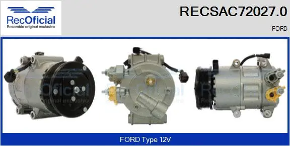 Compresseur, climatisation RECOFICIAL RECSAC72027.0