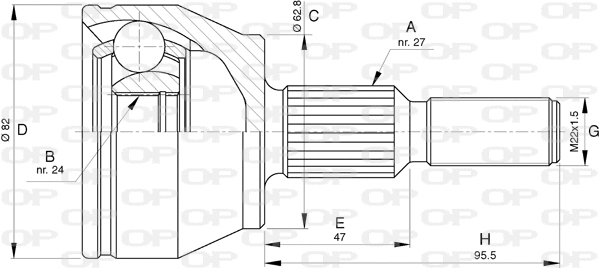 Jeu de joints, arbre de transmission OPEN PARTS CVJ5792.10