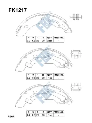 Jeu de mâchoires de frein FBK FK1217