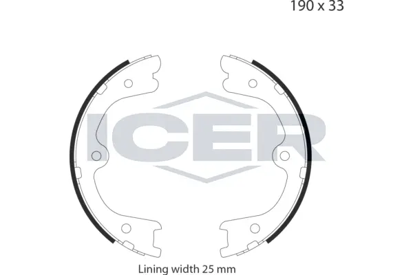 Jeu de mâchoires de frein, frein de stationnement ICER 79PB4032 C