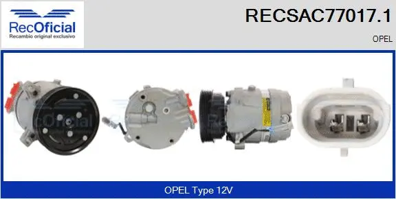 Compresseur, climatisation RECOFICIAL RECSAC77017.1