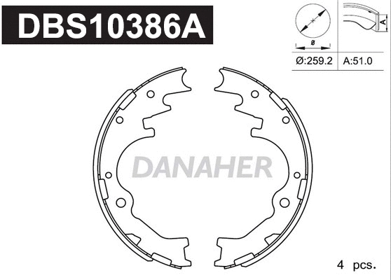 Jeu de mâchoires de frein DANAHER DBS10386A