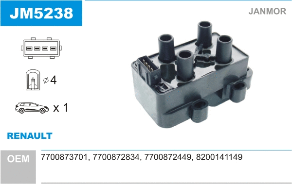 Bobine d'allumage JANMOR JM5238