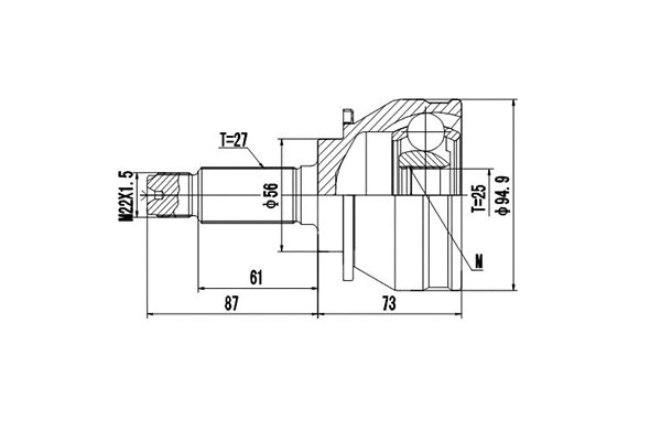 Jeu de joints, arbre de transmission DYNAMATRIX DCV856003