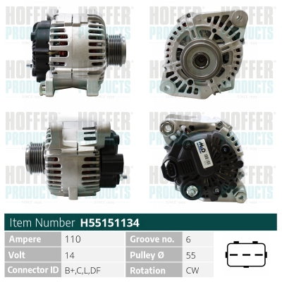Alternateur HOFFER H55151134