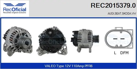 Alternateur RECOFICIAL REC2015379.0