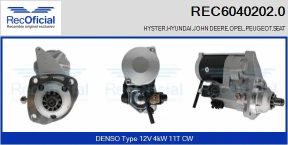 Démarreur RECOFICIAL REC6040202.0