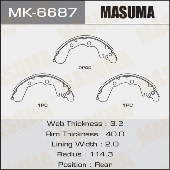 Jeu de mâchoires de frein MASUMA MK-6687