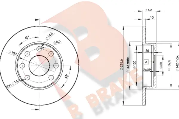 Disque de frein R BRAKE 78RBD26193