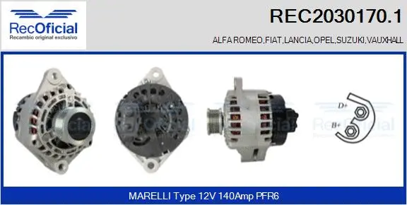 Alternateur RECOFICIAL REC2030170.1