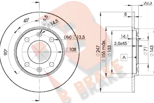Disque de frein R BRAKE 78RBD24699