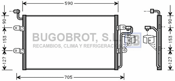 Condenseur, climatisation BUGOBROT 62-VW5181