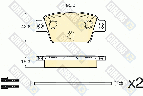 Kit de plaquettes de frein, frein à disque GIRLING 6120544
