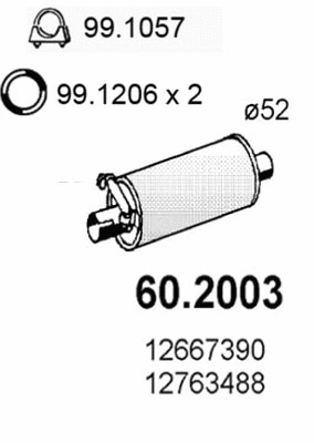 Silencieux avant ASSO 60.2003
