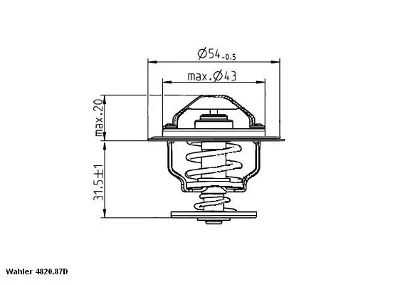 Thermostat, liquide de refroidissement BorgWarner (Wahler) 4820.87D