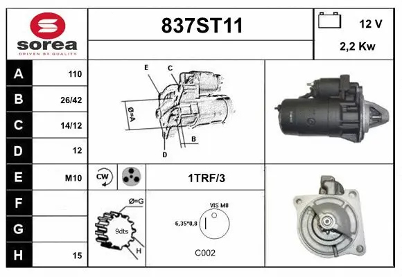Démarreur STARTCAR 837ST11
