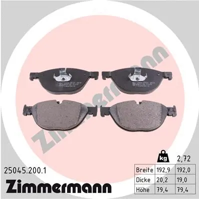 Kit de plaquettes de frein, frein à disque ZIMMERMANN 25045.200.1