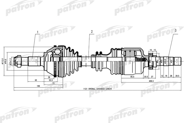 Arbre de transmission PATRON PDS0161