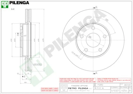 Disque de frein PILENGA V254