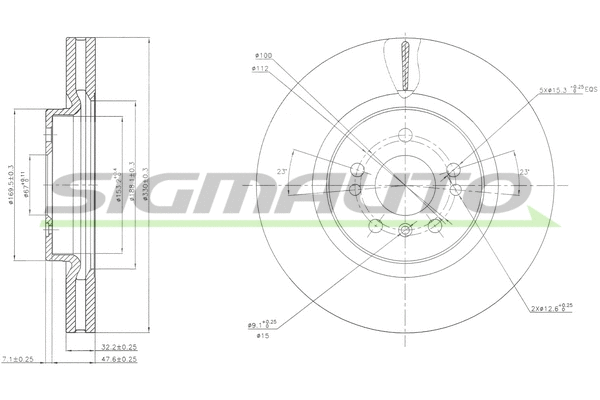 Disque de frein SIGMAUTO DBB533V