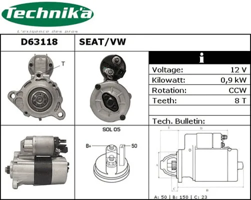 Démarreur Technika D63118