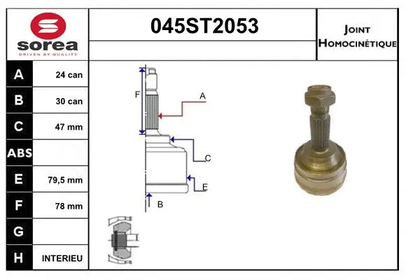 Jeu de joints, arbre de transmission STARTCAR 045ST2053