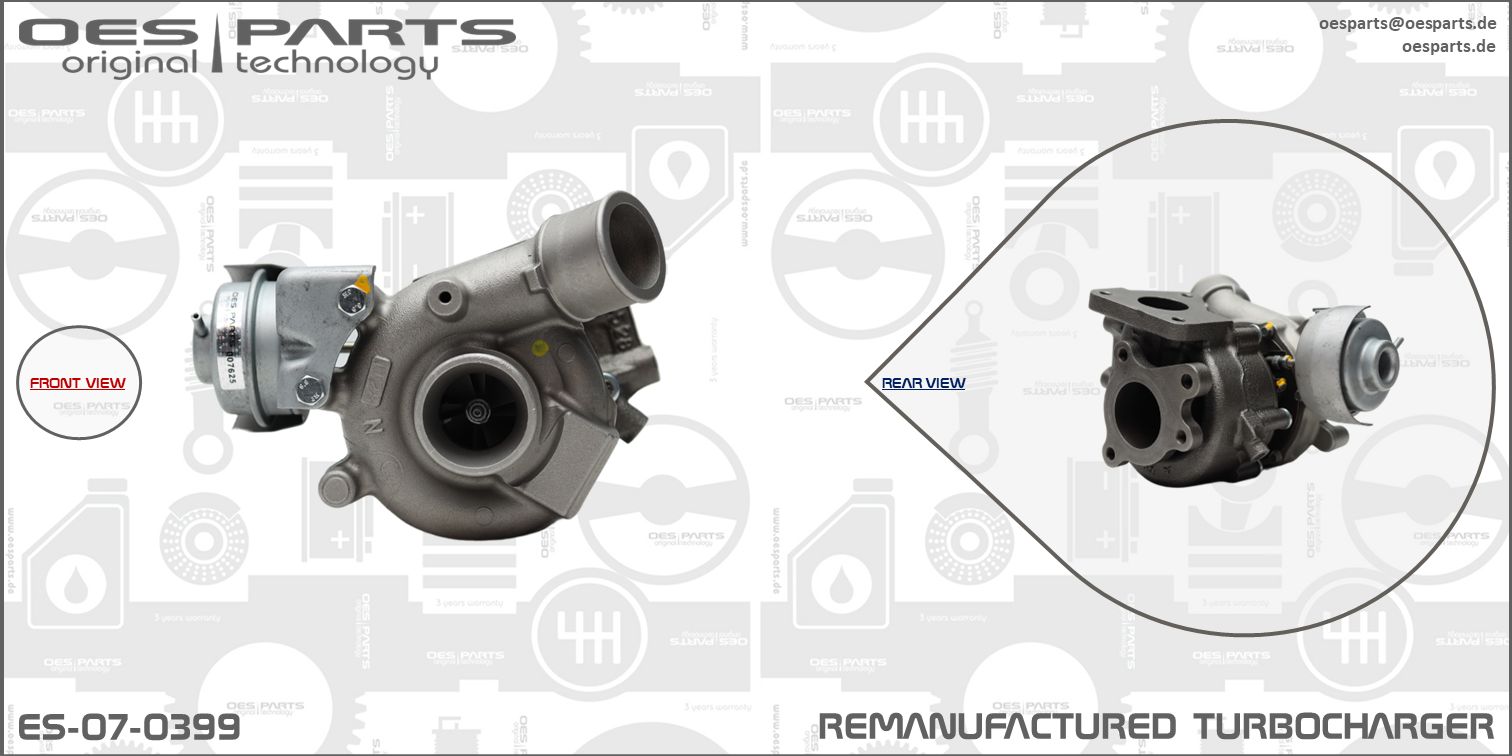 Turbocompresseur, suralimentation OES PARTS ES-07-0399