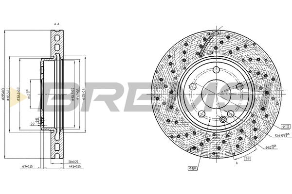 Disque de frein BREMSI CD8464V