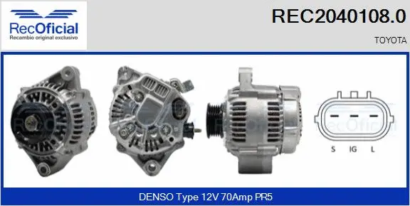 Alternateur RECOFICIAL REC2040108.0