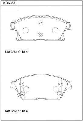 Kit de plaquettes de frein, frein à disque ASIMCO KD6357
