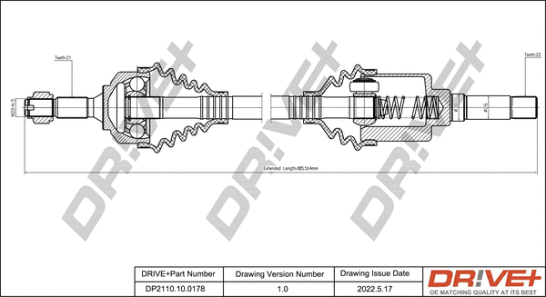 Arbre de transmission Dr!ve+ DP2110.10.0178