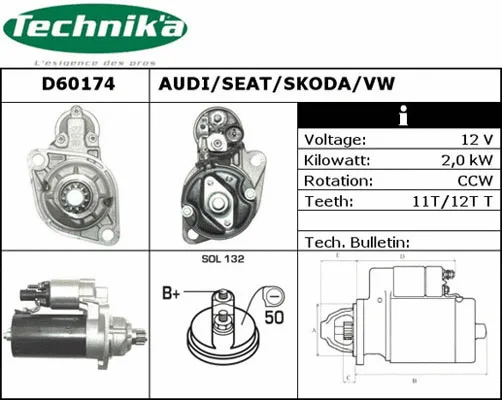 Démarreur Technika D60174