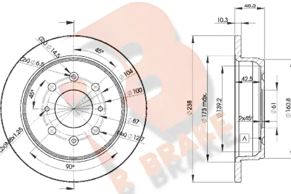 Disque de frein R BRAKE 78RBD21703