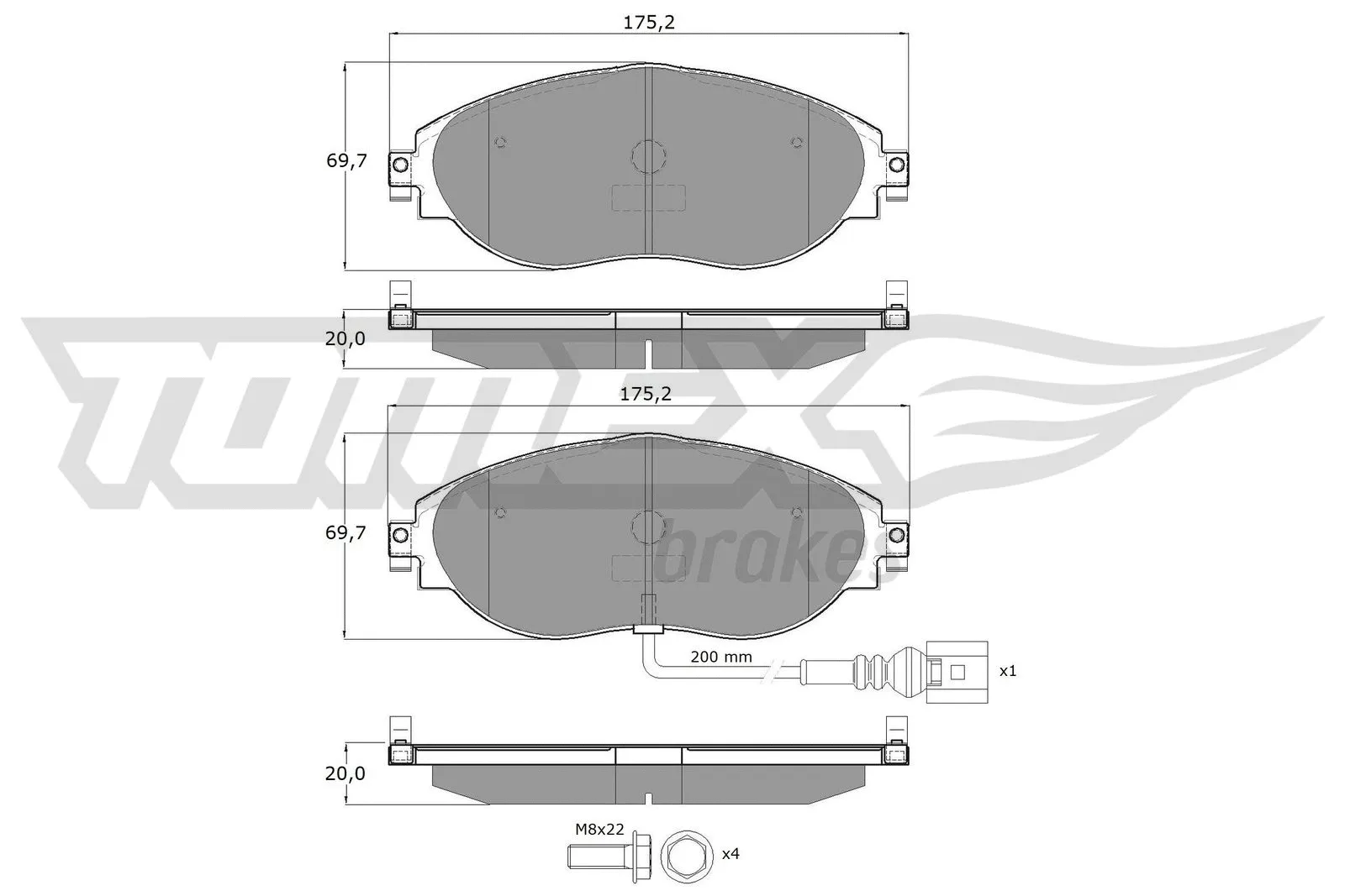 Kit de plaquettes de frein, frein à disque TOMEX Brakes TX 16-84