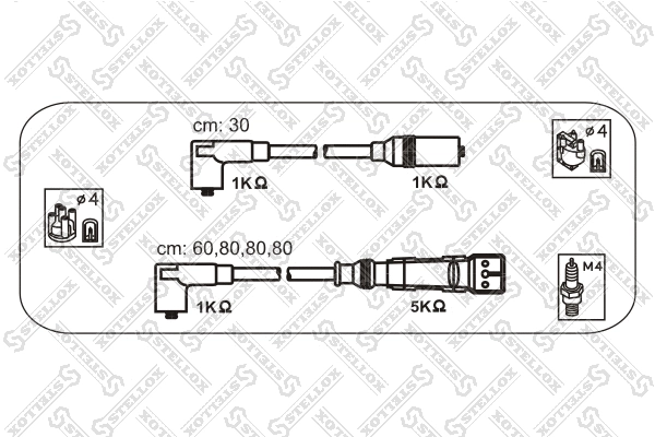 Kit de câbles d'allumage STELLOX 10-31309-SX